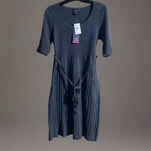 NWT Oh Baby By Motherhood  Sweater Dress Size Large Dark Grey Excellent New